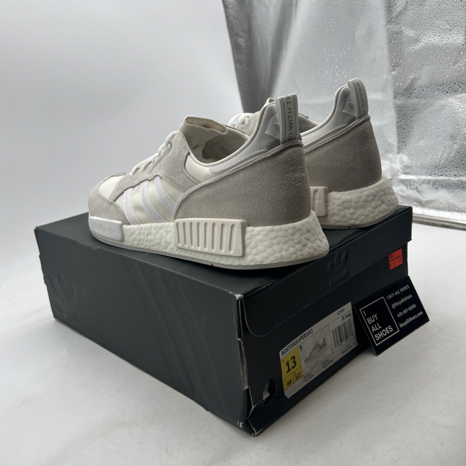 Size 13 - adidas Boston Super R1 Triple White (G27834)