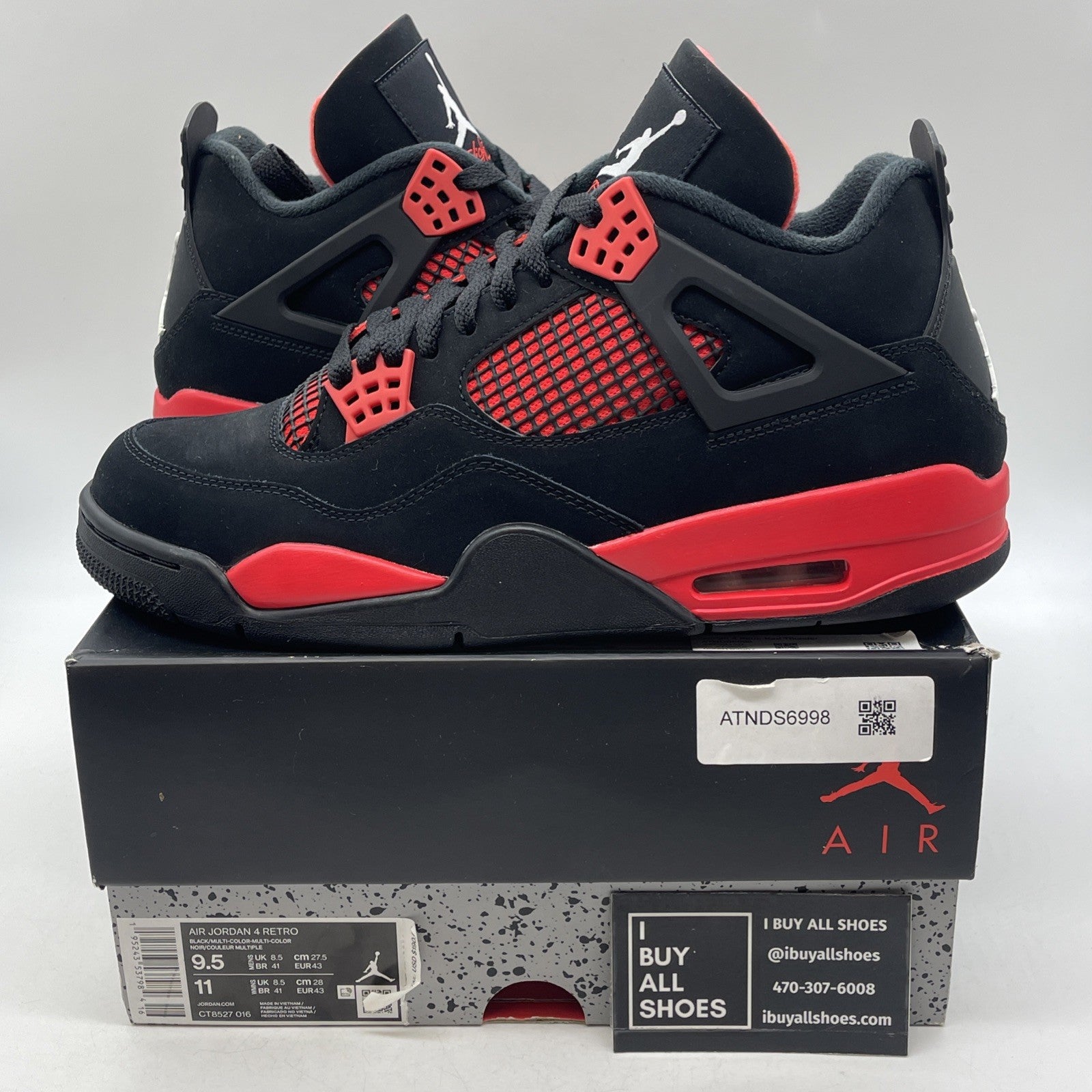 Size 9.5 - Air Jordan 4 Retro Mid Red Thunder (CT8527-016)