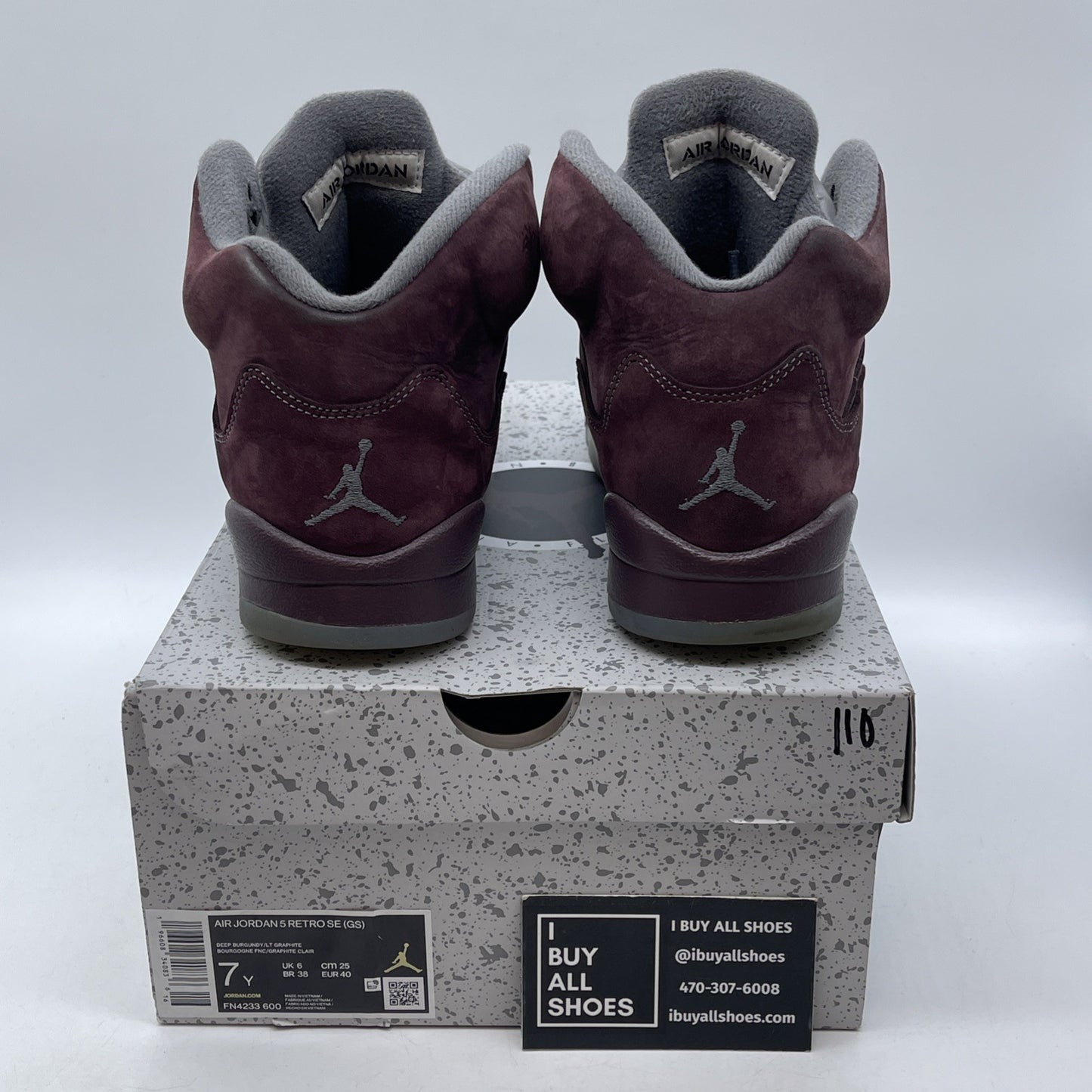 Size 7Y (GS) - Jordan 5 Retro SE 2023 Mid Burgundy Grey Suede (FN4233-600)