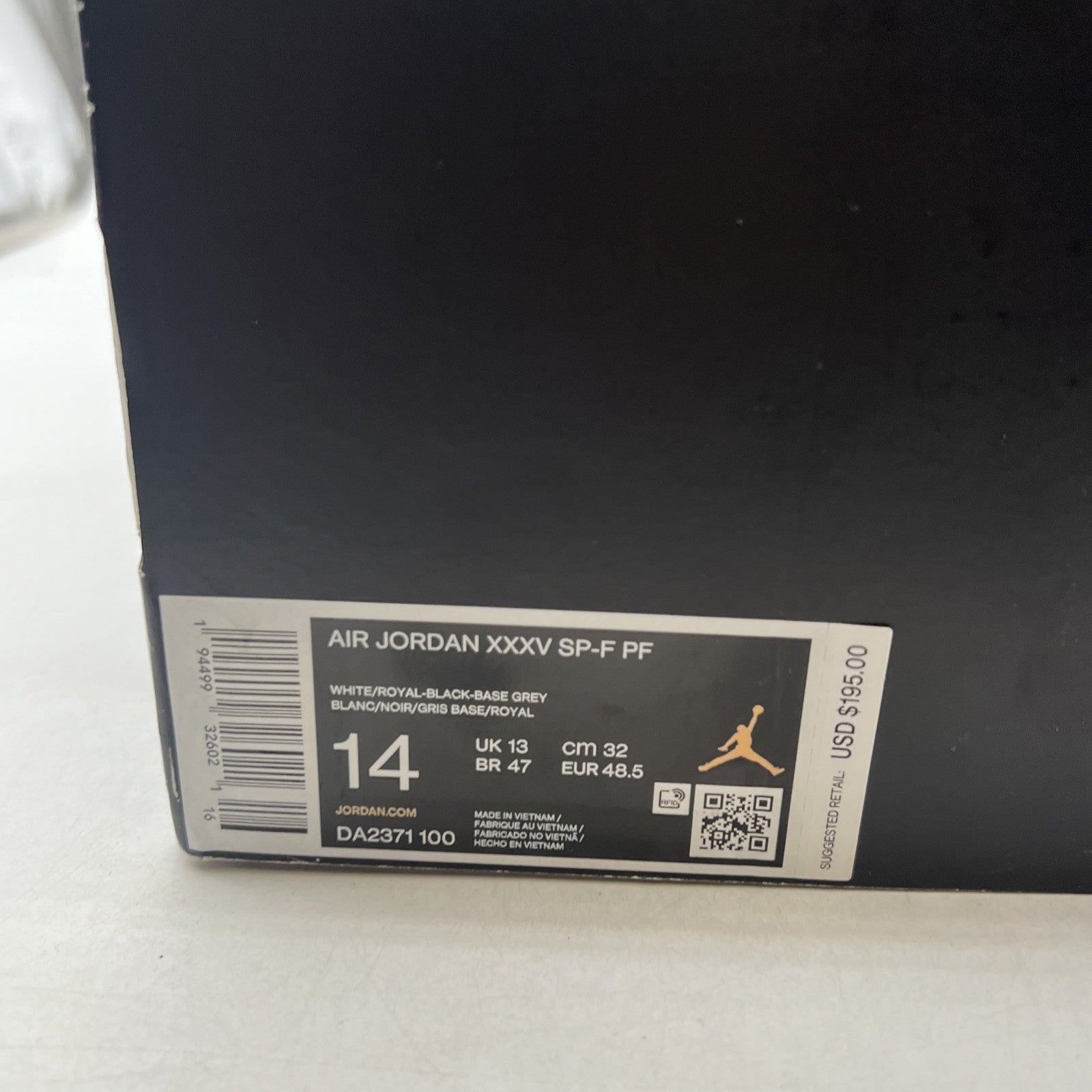 Size 14 - Fragment Design x Air Jordan 35 Gray (DA2371-100)