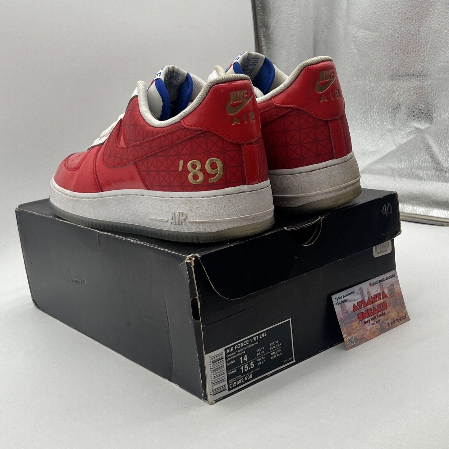 Size 14 - Nike Air Force 1 Low 1989 NBA Finals White Red Blue (CI9882-600)