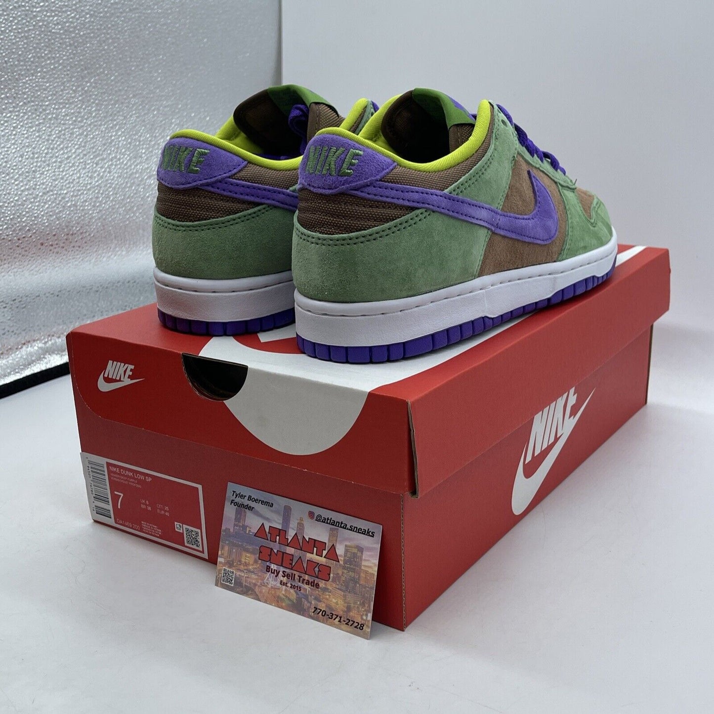 Size 7 - Nike Dunk SP Retro 2020 Low Veneer Green White Purple (DA1469-200)