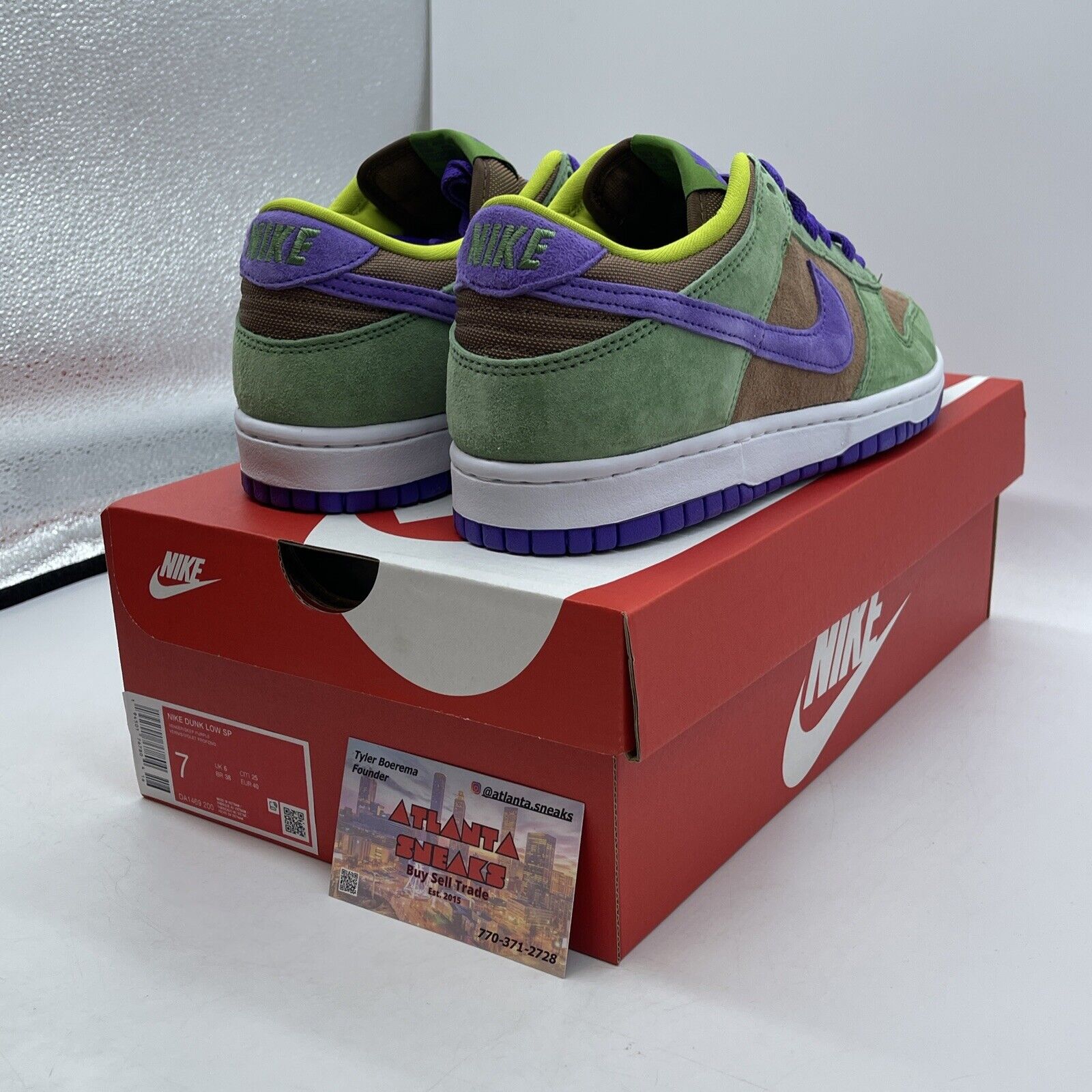 Size 7 - Nike Dunk SP Retro 2020 Low Veneer Green White Purple (DA1469-200)