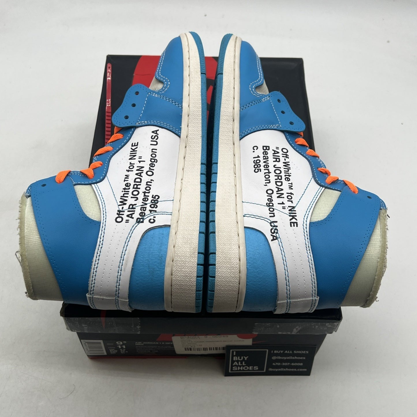 Size 9.5 - Air Jordan 1 Retro OG x Off-White High UNC (AQ0818-148)