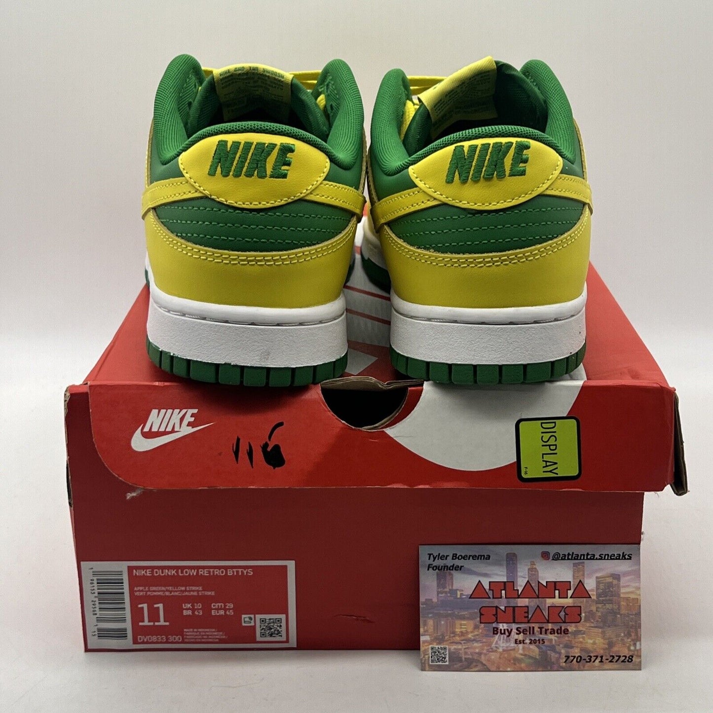 Size 11 - Nike Dunk Low Reverse Brazil Green Yellow Leather (DV0833-300)