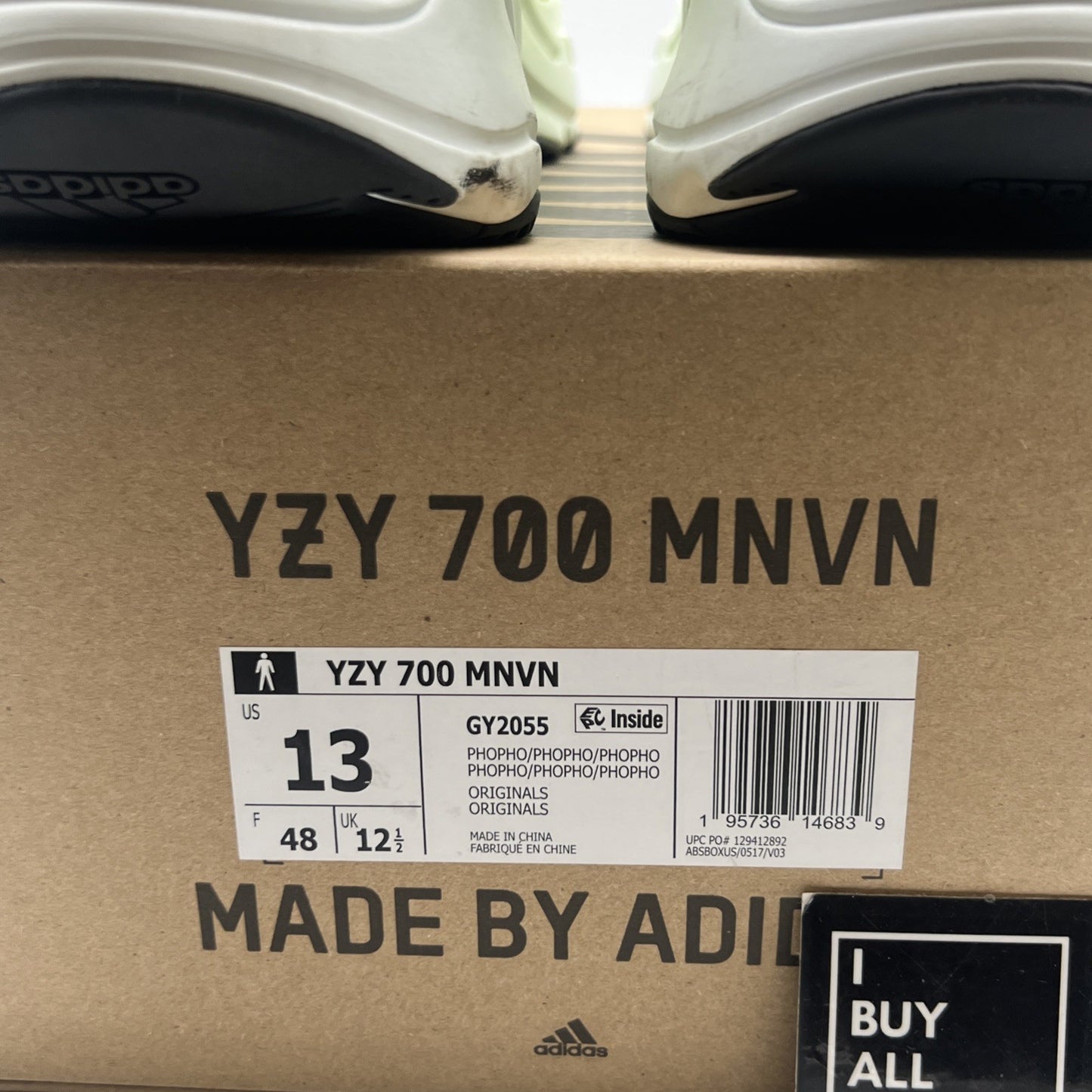Size 13 - adidas Yeezy Boost 700 MNVN Laceless Phosphor (GY2055)