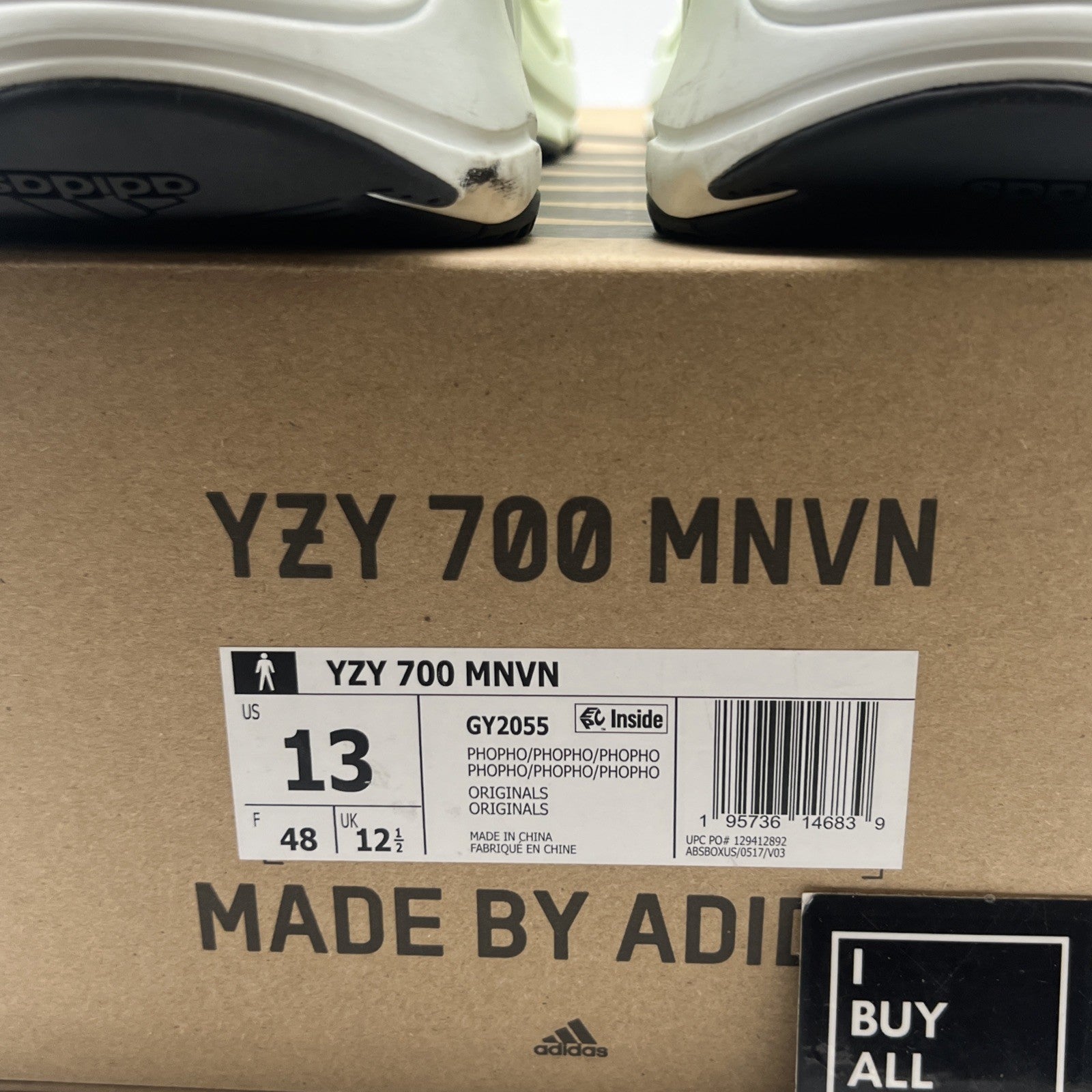 Size 13 - adidas Yeezy Boost 700 MNVN Laceless Phosphor (GY2055)