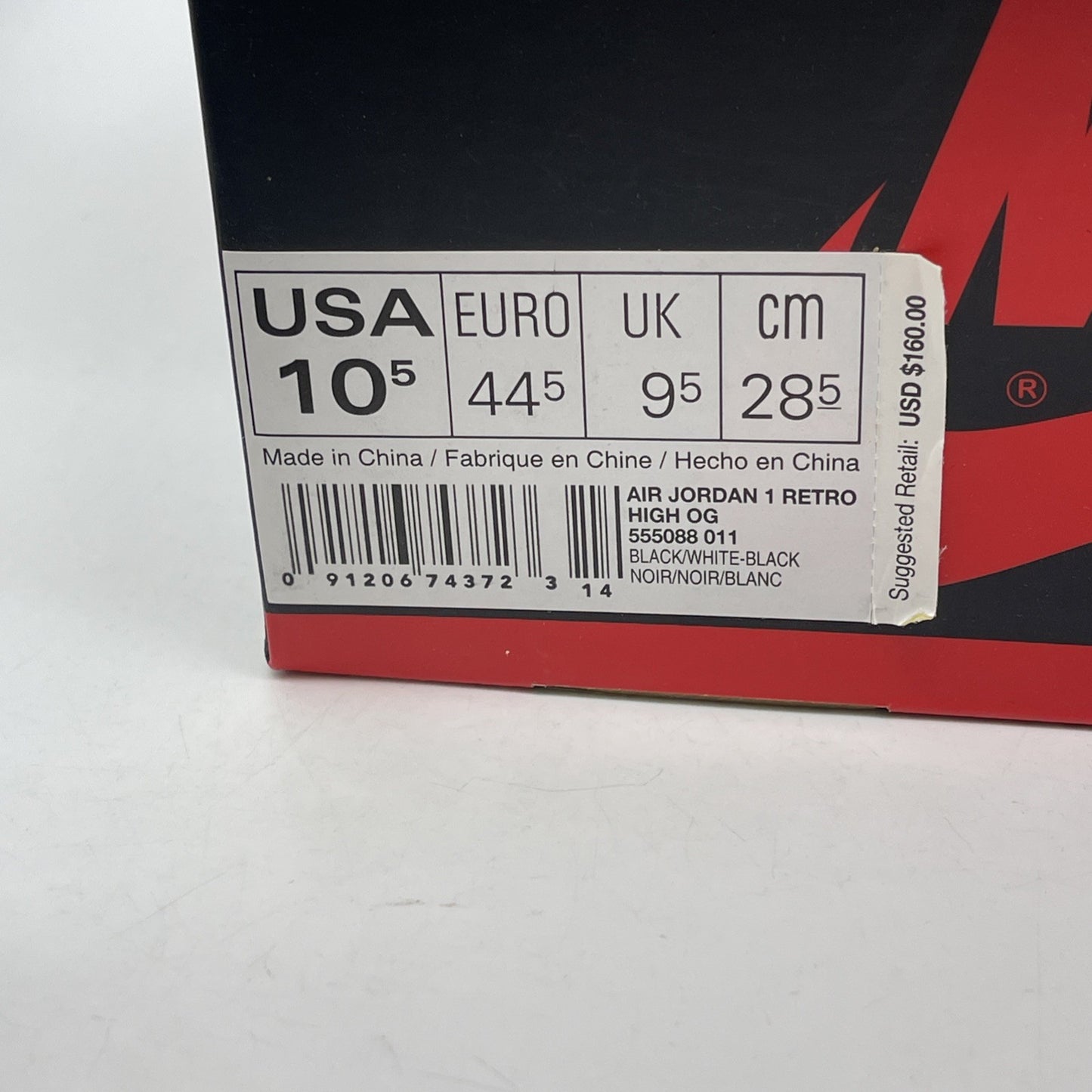Size 10.5 - Air Jordan 1 Retro OG Prm High Yin Yang Black White (555088-011)