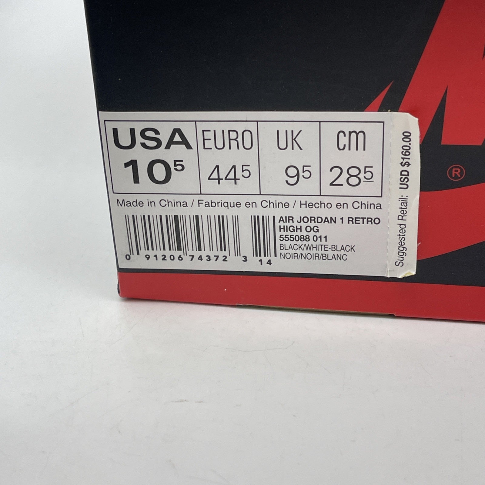 Size 10.5 - Air Jordan 1 Retro OG Prm High Yin Yang Black White (555088-011)