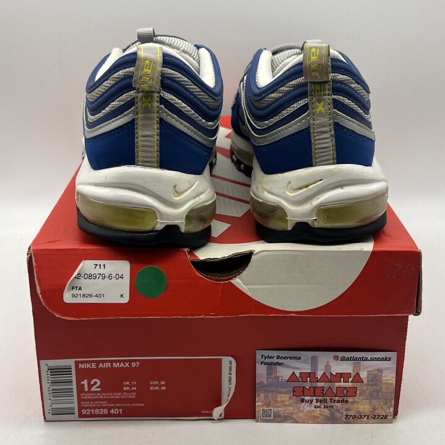 Size 12 - Nike Air Max 97 Atlantic Blue Blue Yellow Grey