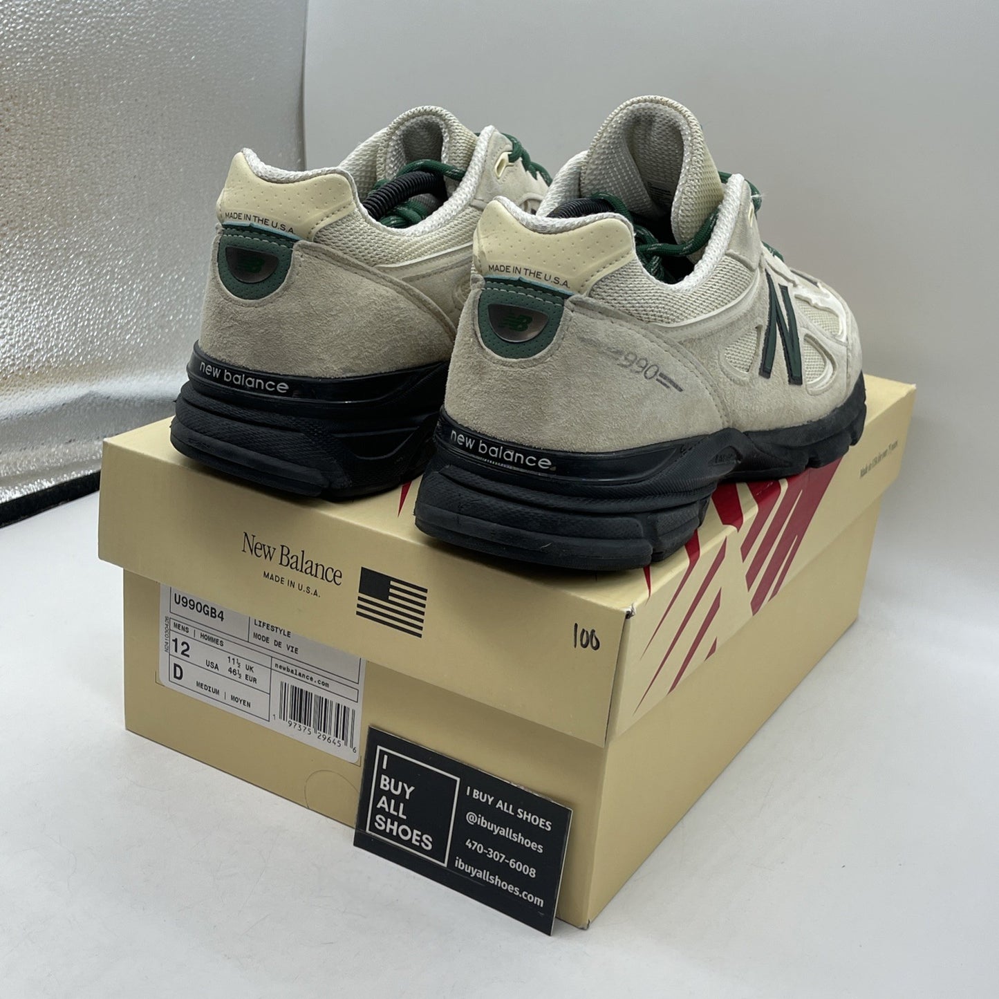 Size 12 - New Balance Teddy Santis x 990v4 Made in USA Macadamia Nut Black