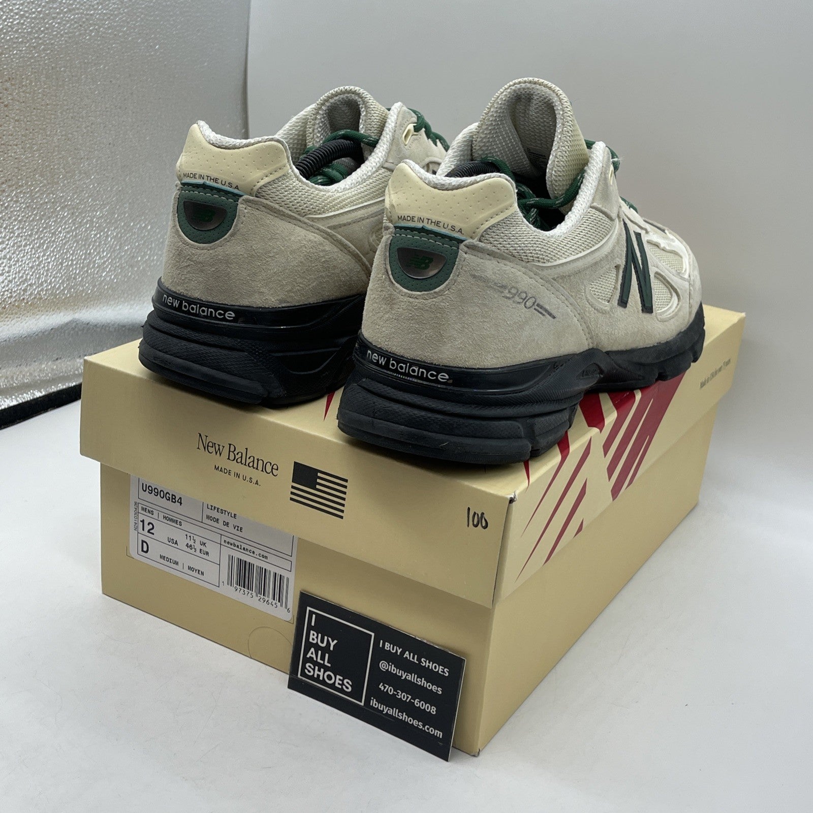 Size 12 - New Balance Teddy Santis x 990v4 Made in USA Macadamia Nut Black