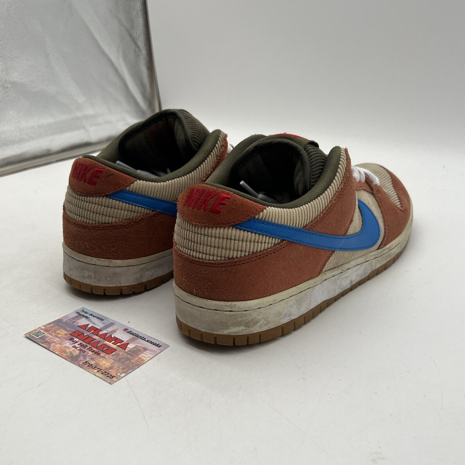 Size 12 - Nike Dunk Pro SB Low Corduroy Gum White Blue (BQ6816-201)