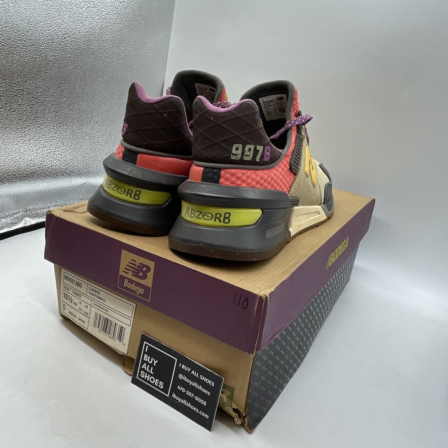 Size 10.5 - BALANCE 997S BODEGA BETTER DAYS BEIGE GREY RED (MS997JBO)