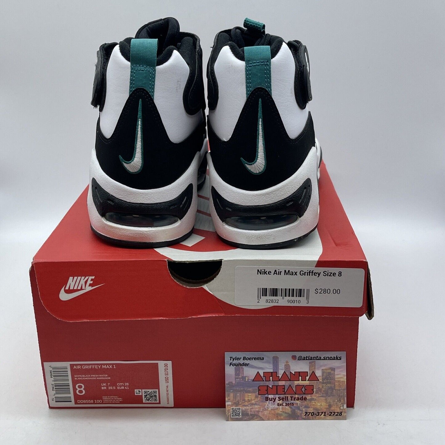 Size 8 - Nike Air Raid White Black Blue Red Suede Leather (DD8559-100)