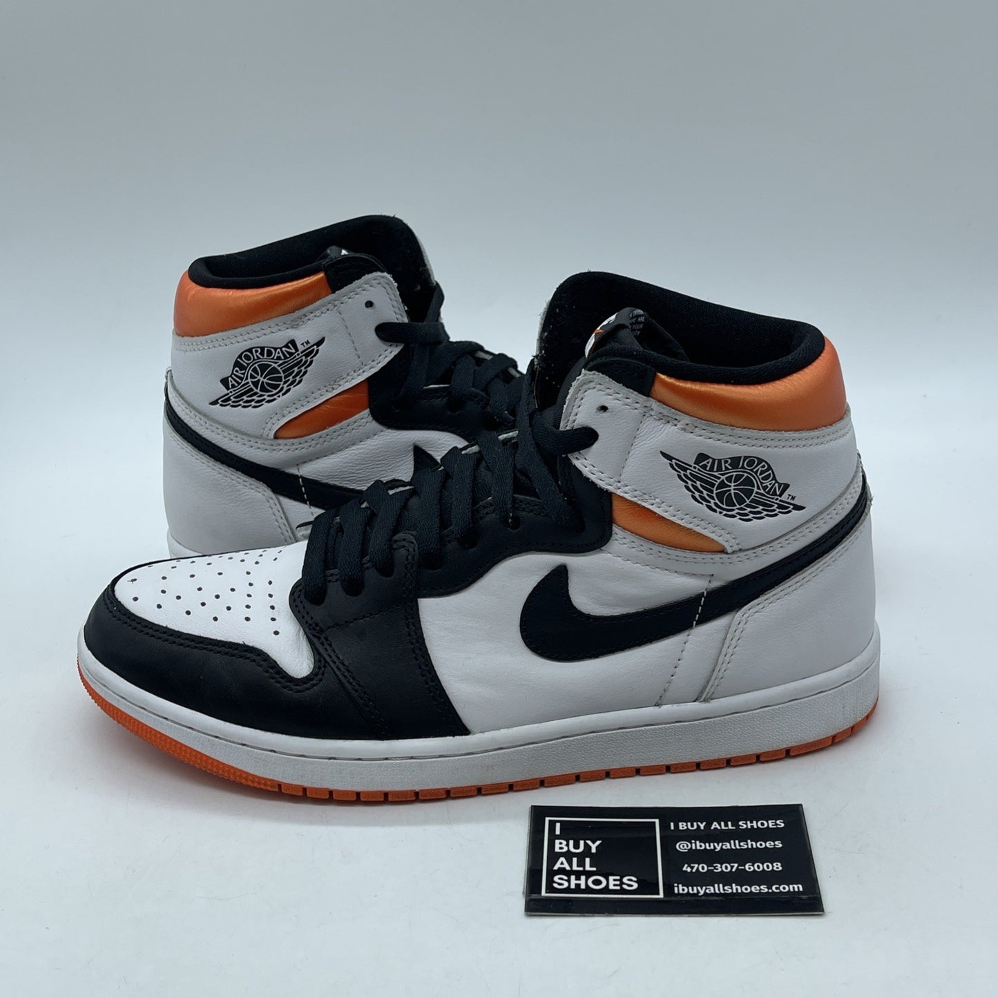 Size 9.5 - Jordan 1 Retro High Electro Orange Black White Leather (555088-180)