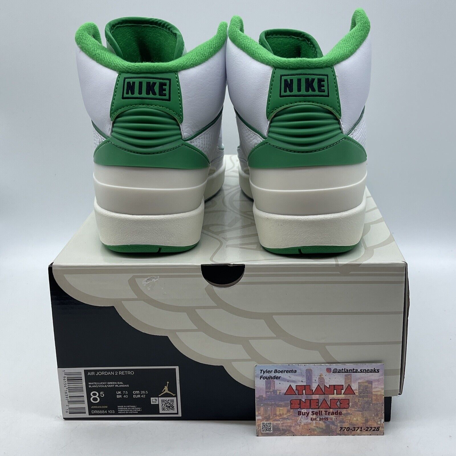 Size 8.5 - Jordan 2 Retro Lucky Green White Leather (DR8884-103)