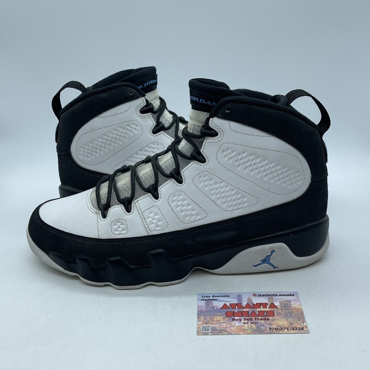 Size 11 - Jordan 9 Retro University Blue 2020 Black White Suede (CT8019-140)