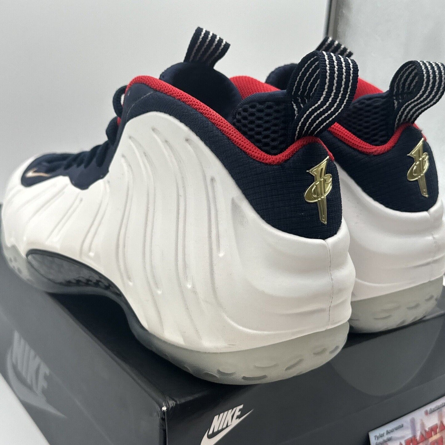 Size 10.5 - Nike Air Foamposite One Premium Olympic 2016 Icy Pearly Blue Navy