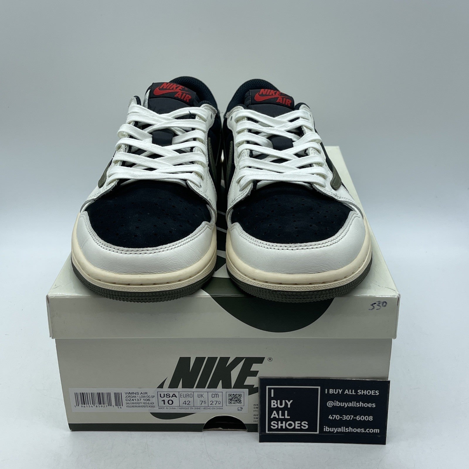 Size 10W - Air Jordan 1 Retro OG x Travis Scott Low Olive