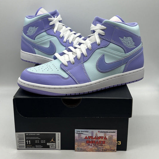 Size 11 - Jordan 1 Mid Purple White Brand New Og All