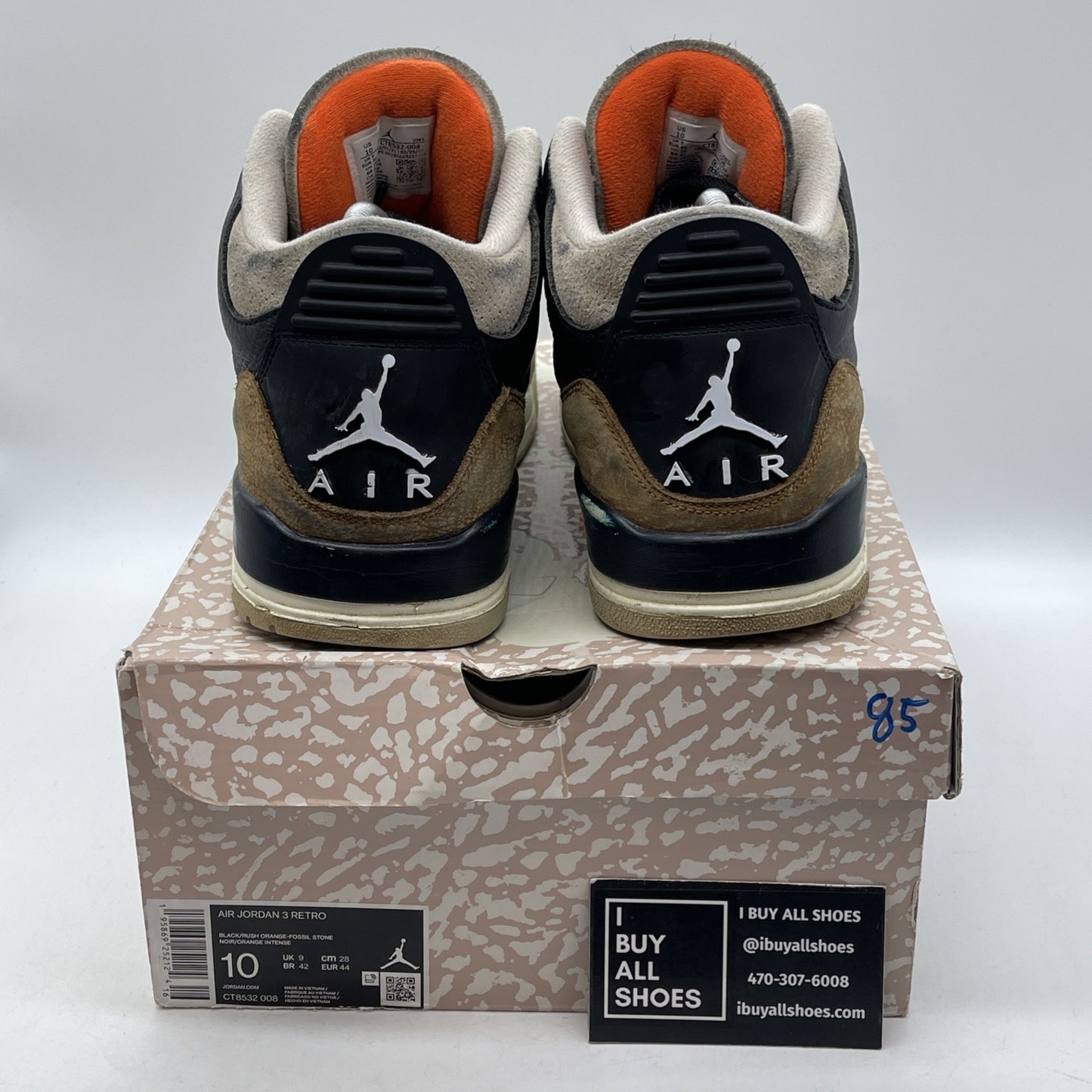 Size 10 - Jordan 3 Retro Mid Desert Elephant Black Brown Suede (CT8532-008)