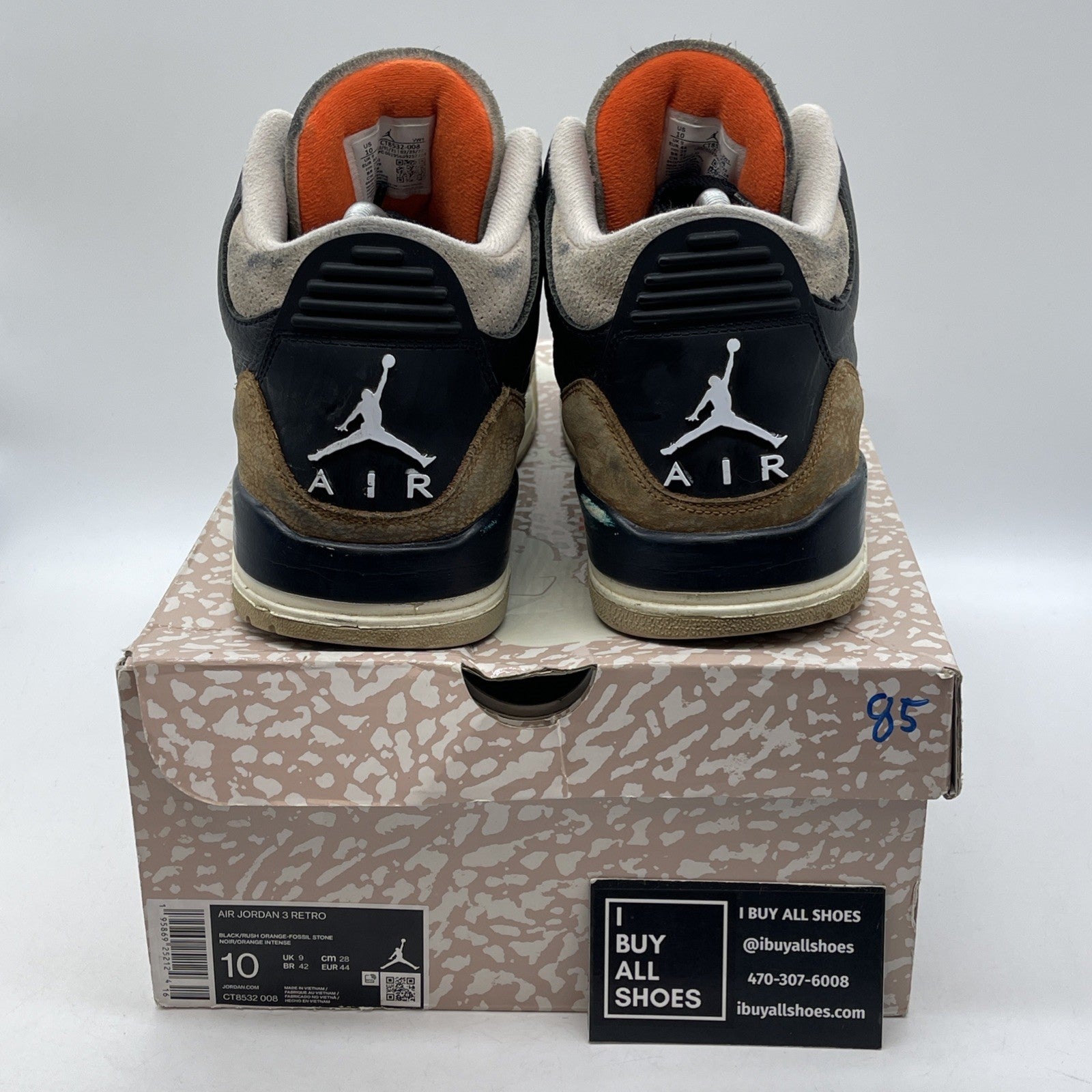 Size 10 - Jordan 3 Retro Mid Desert Elephant Black Brown Suede (CT8532-008)