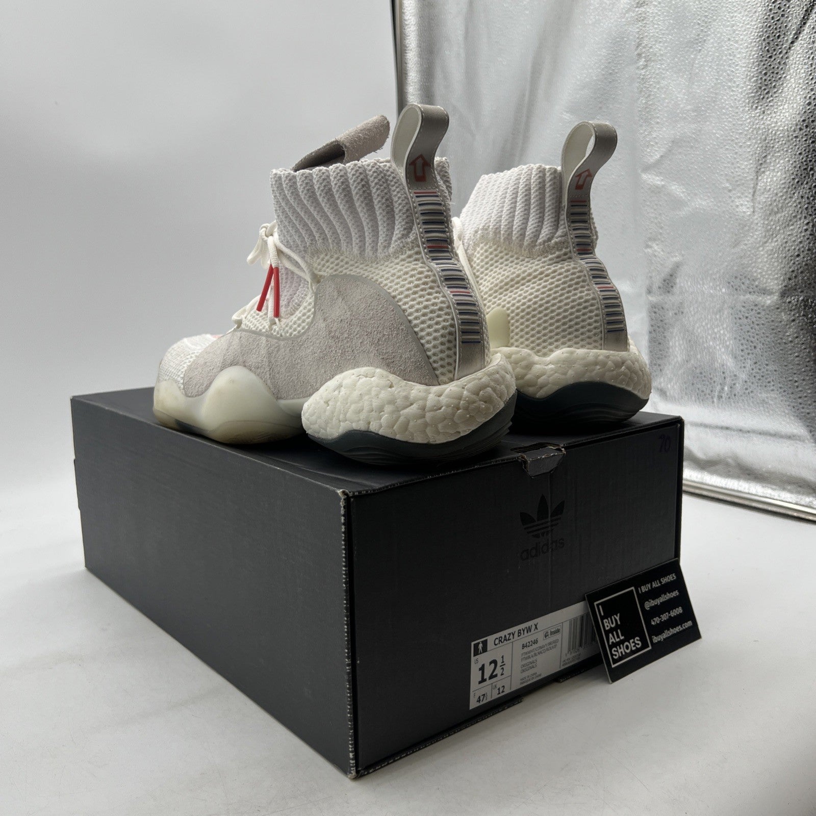 Size 12 - adidas Crazy BYW X Cloud White (B42246)