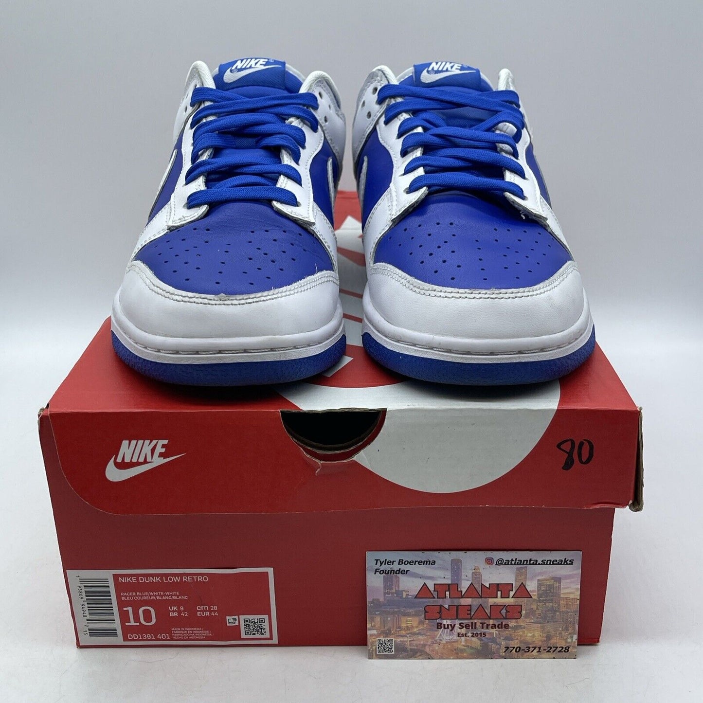 Size 10 - Nike Dunk Low Racer Blue 2022 White Leather (DD1391-401)