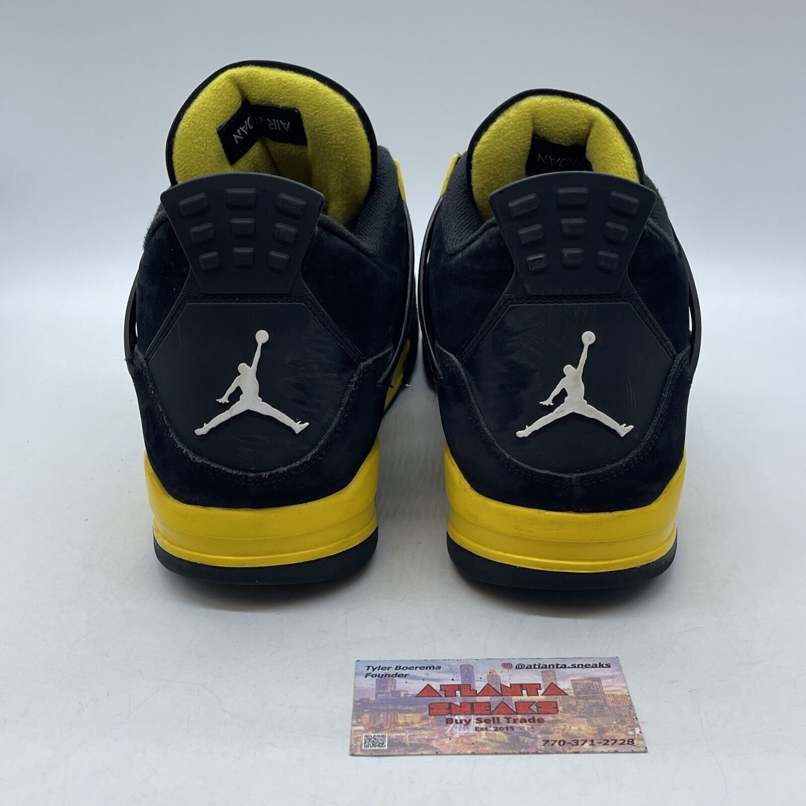 Size 13 - Jordan 4 Retro Mid Thunder Yellow Leather Black Suede (DH6927-017)