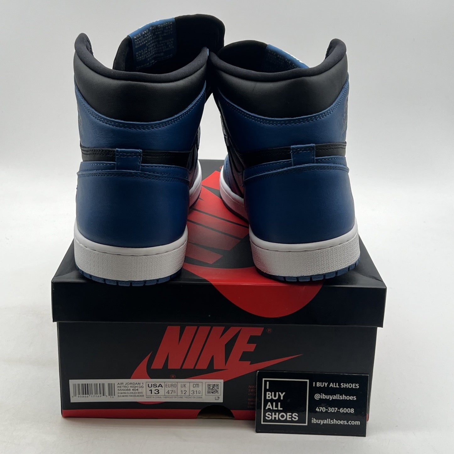 Size 13 - Air Jordan 1 Retro OG High Dark Marina Blue (555088-404)