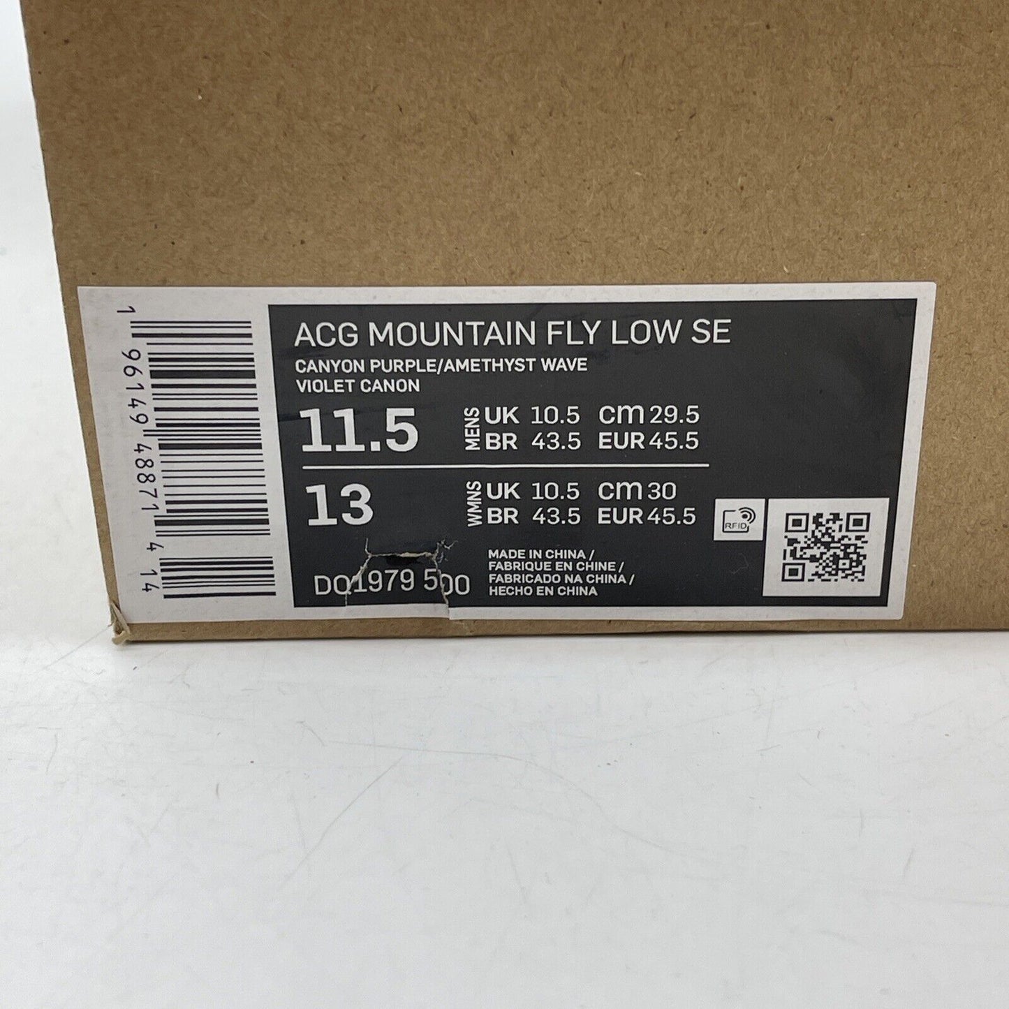 Size 11.5 - Nike ACG Mountain Fly SE Low Canyon Purple Grey Suede (DO1979-500)