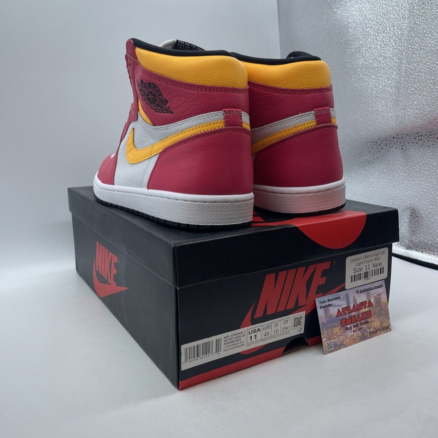 Size 11 - Jordan 1 Retro High OG Light Fusion Red 2021 Leather (555088-603)