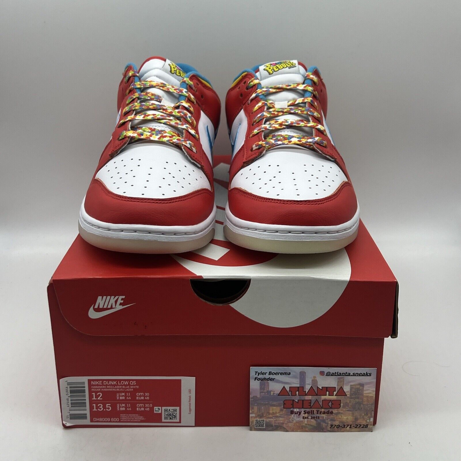 Size 12 - Nike Dunk Low x LeBron James x Fruity Pebbles Red Brand New Og All