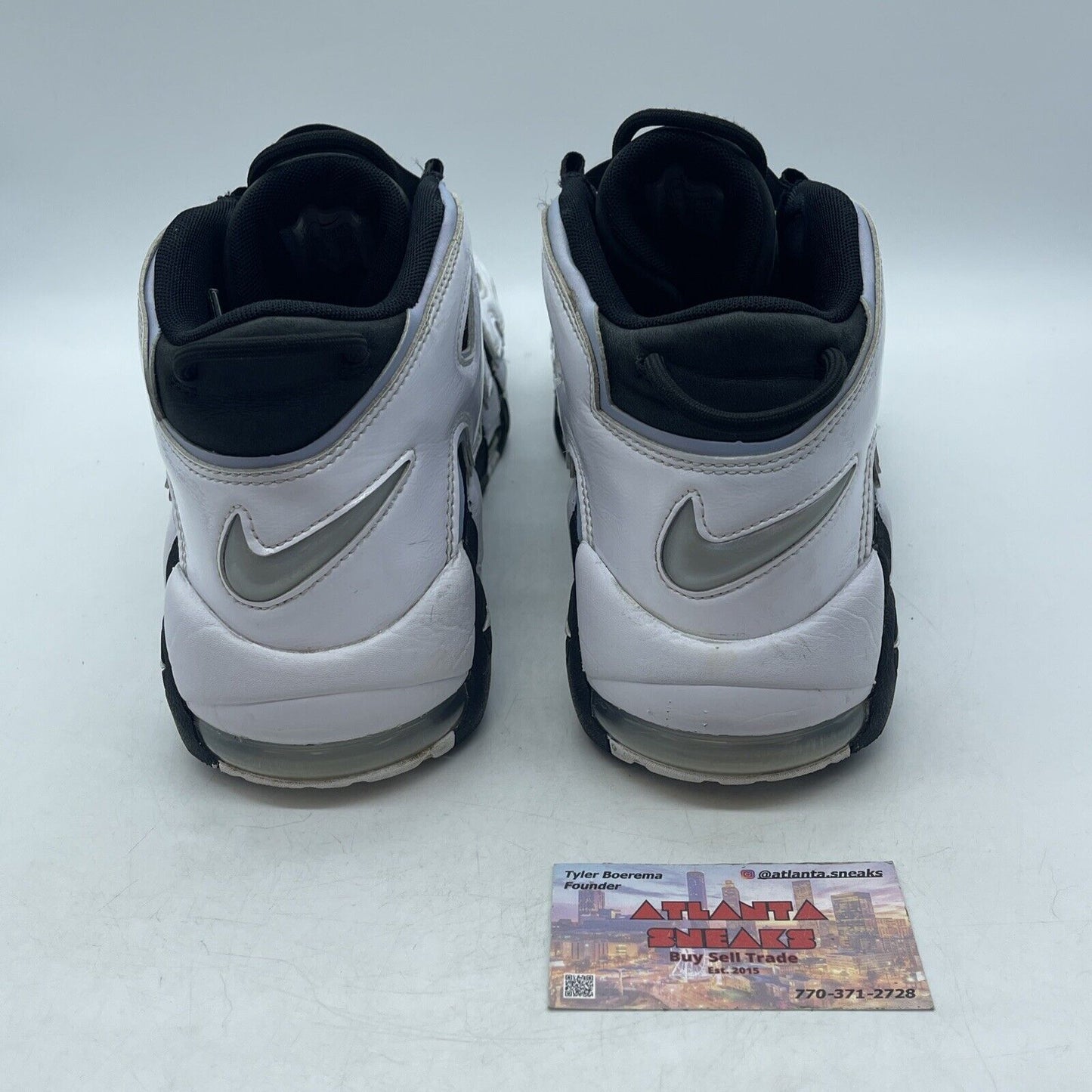 Size 12 - Nike Air More Uptempo Cobalt Bliss Black White Leather (DV0819-001)