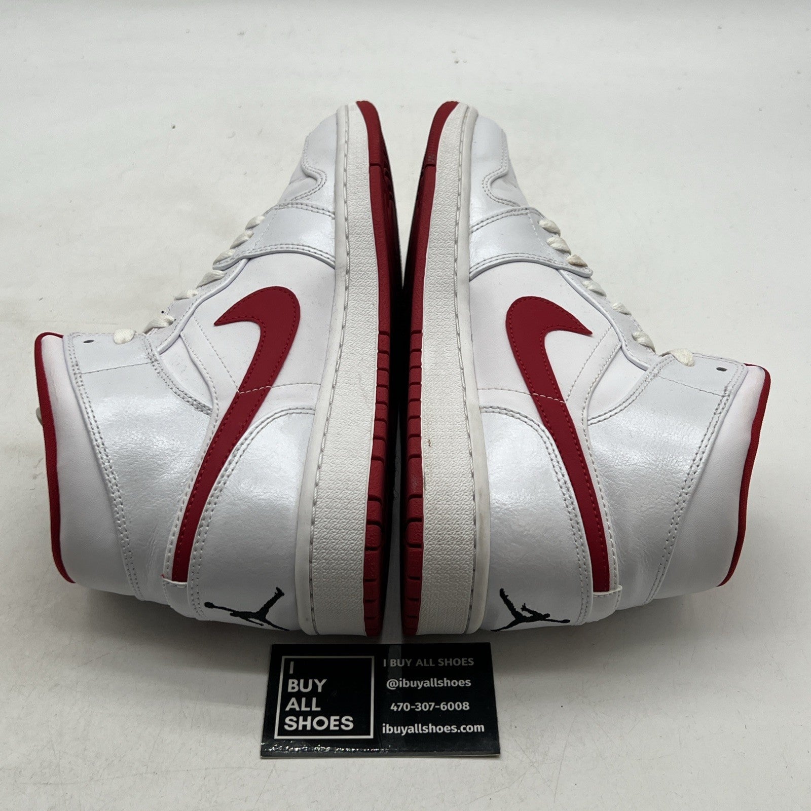 Size 9.5 - Air Jordan 1 Mid White Gym Red (554724-101)