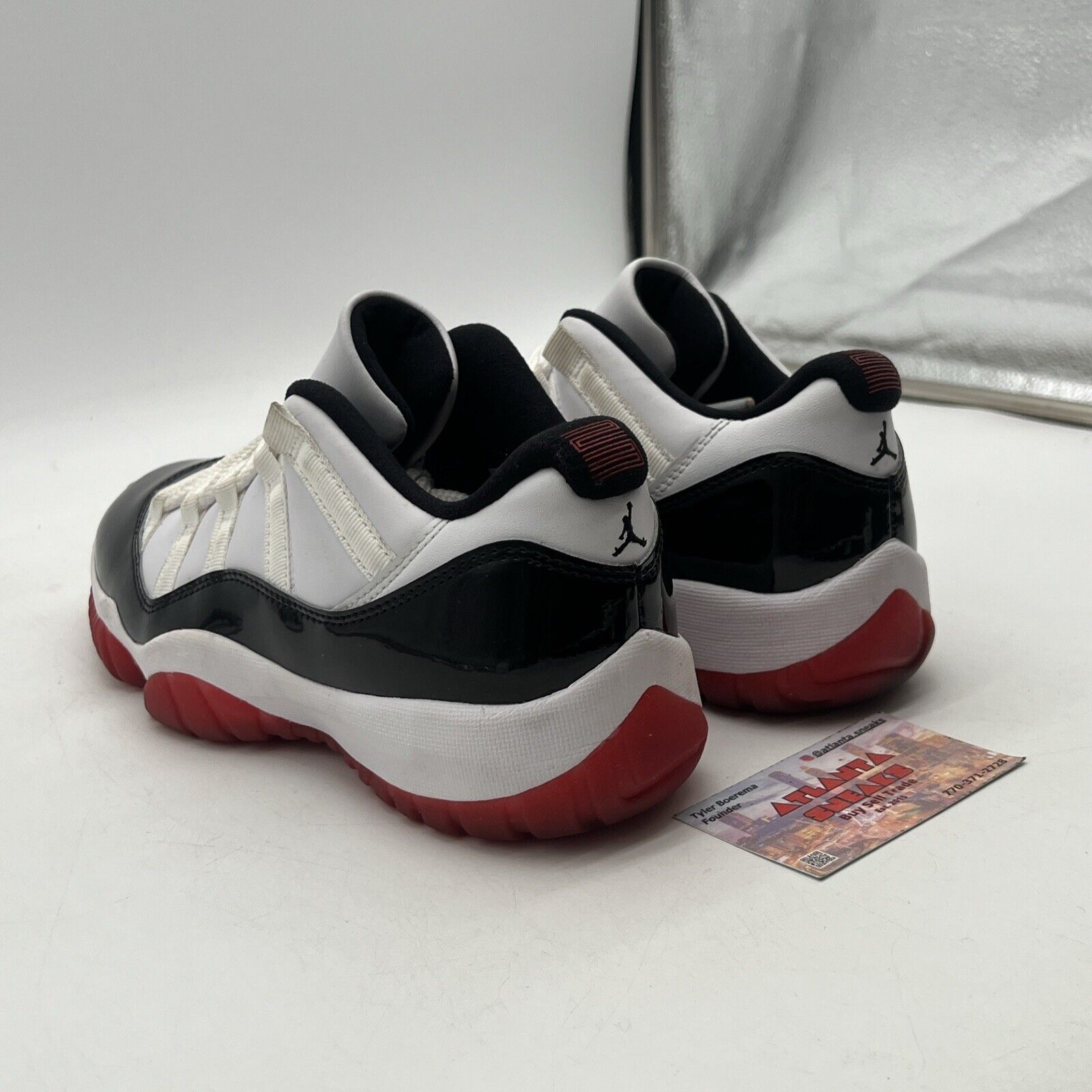 Size 8.5 - Jordan 11 Retro Low Concord-Bred White Black Red (AV2187-160)