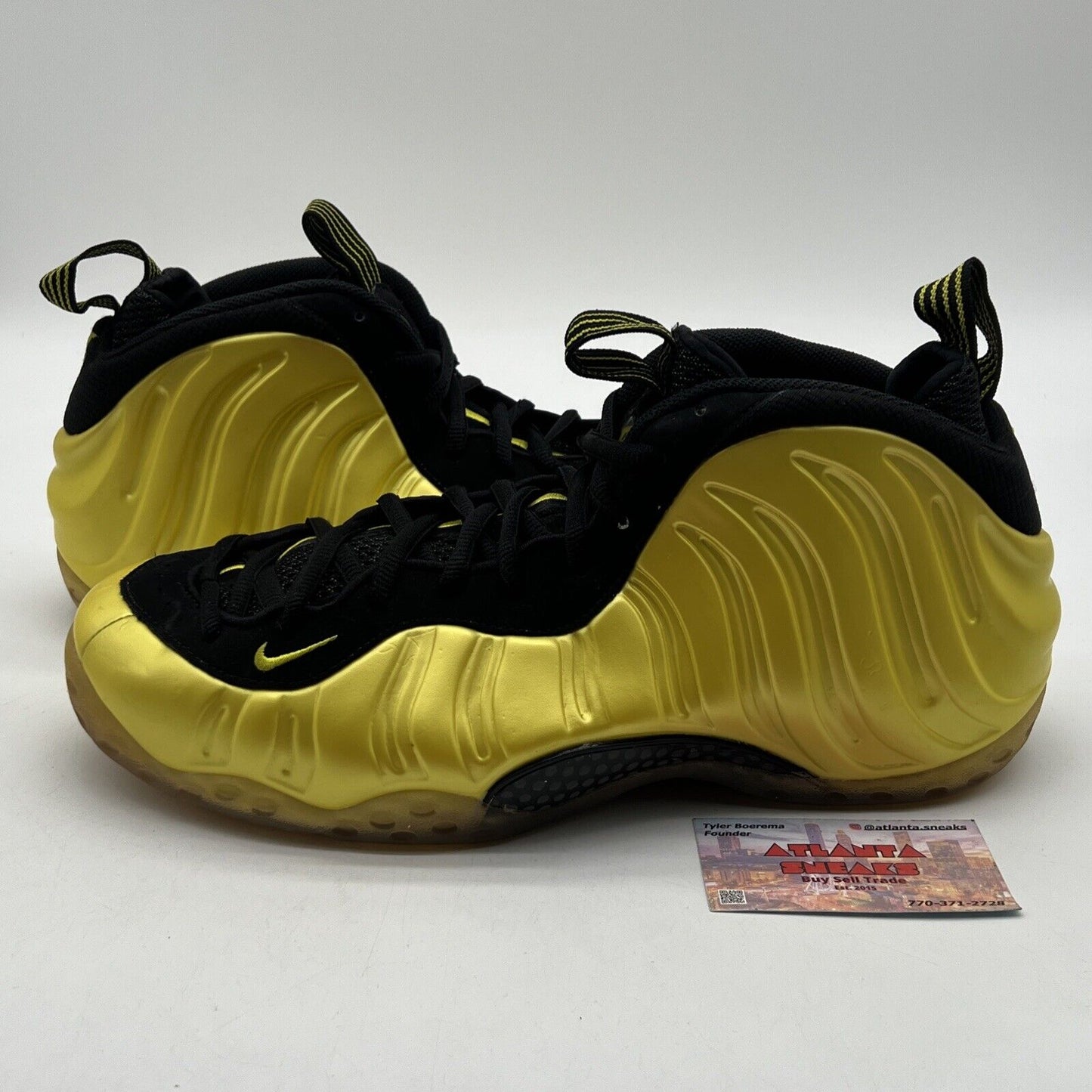 Size 13 - Nike Air Foamposite One Electrolime Black White Suede (314996-330)