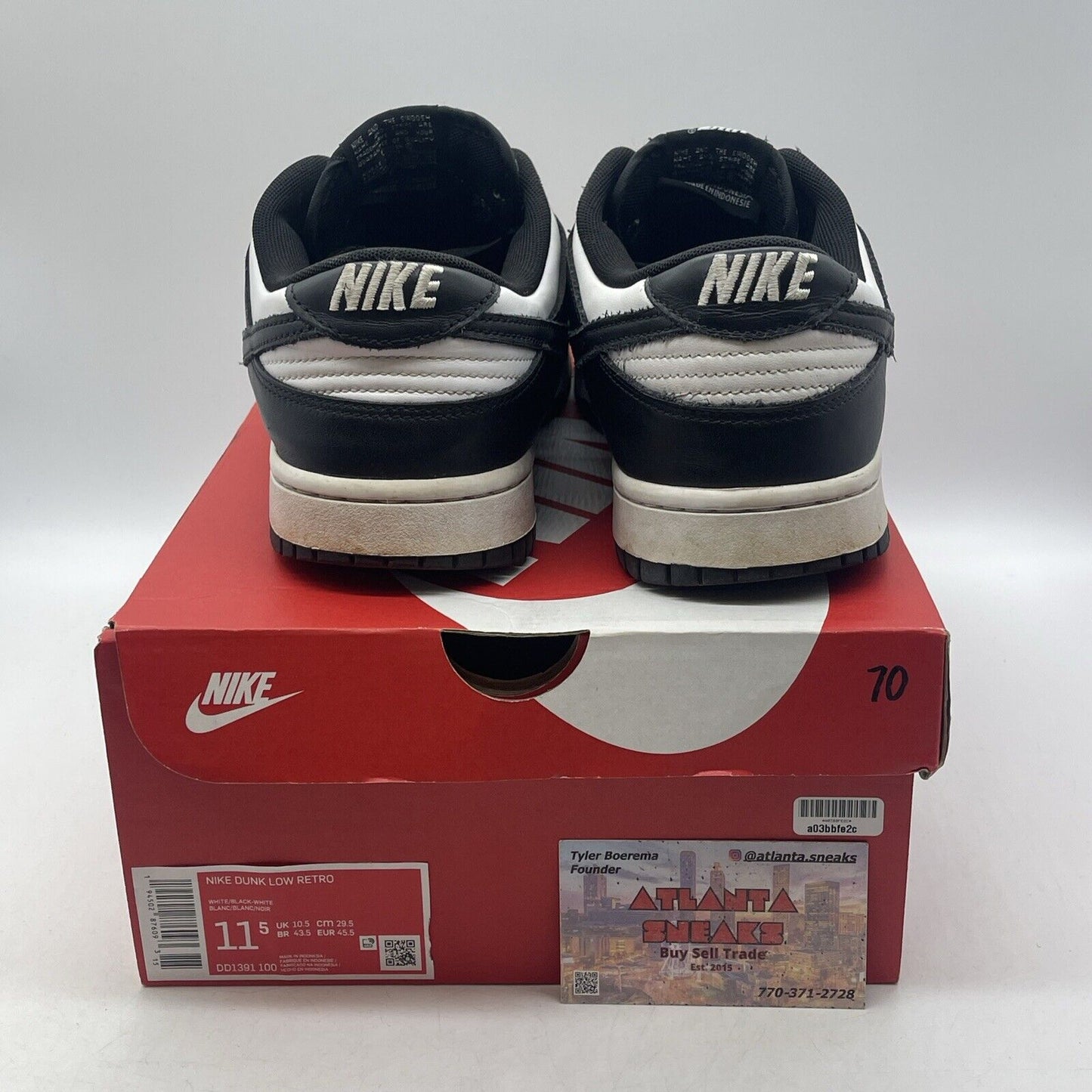 Size 11.5 - Nike Dunk Low Black White Leather (DD1391-100)