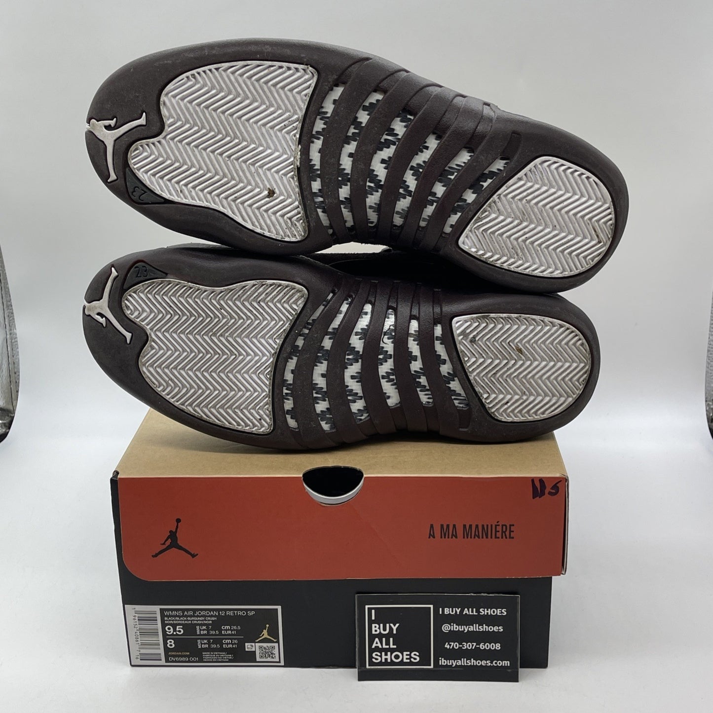 Size 9.5W - Jordan 12 Retro SP x A Ma Maniere Mid Black Suede (DV6989-001)