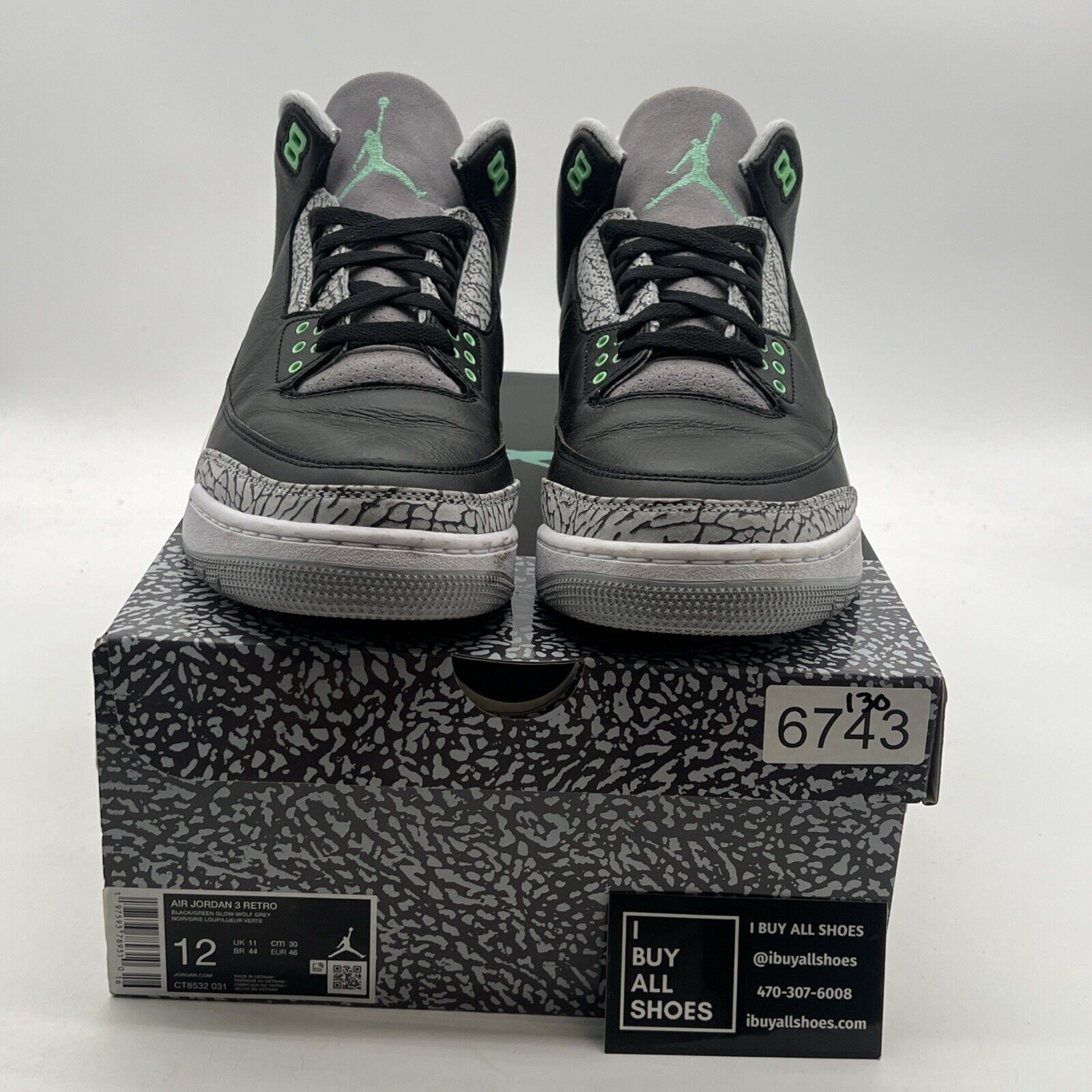 Size 12 - Air Jordan 3 Retro Green Glow (CT8532-031)