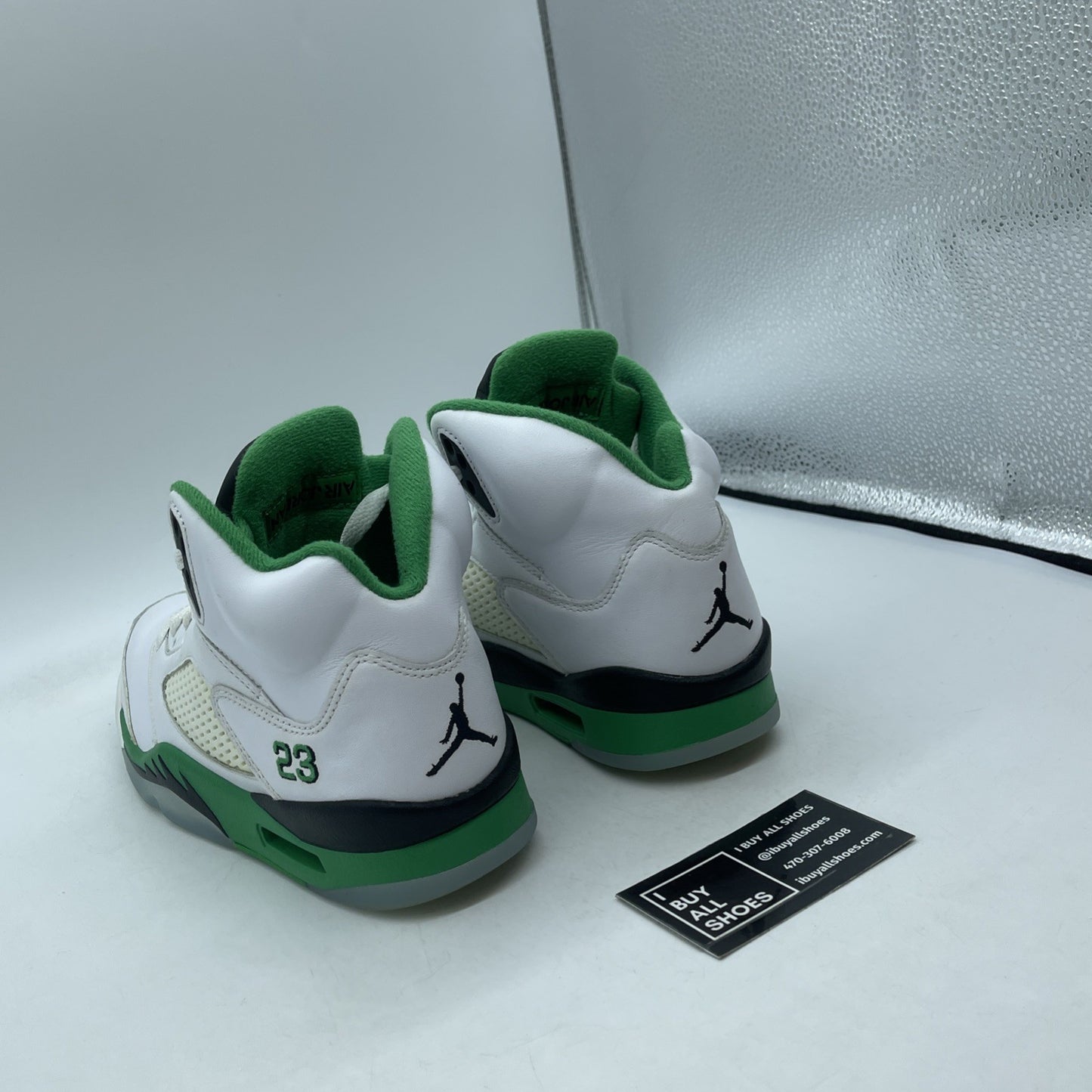 Size 8W - Air Jordan 5 Retro Lucky Green White Black Leather (DD9336-103)