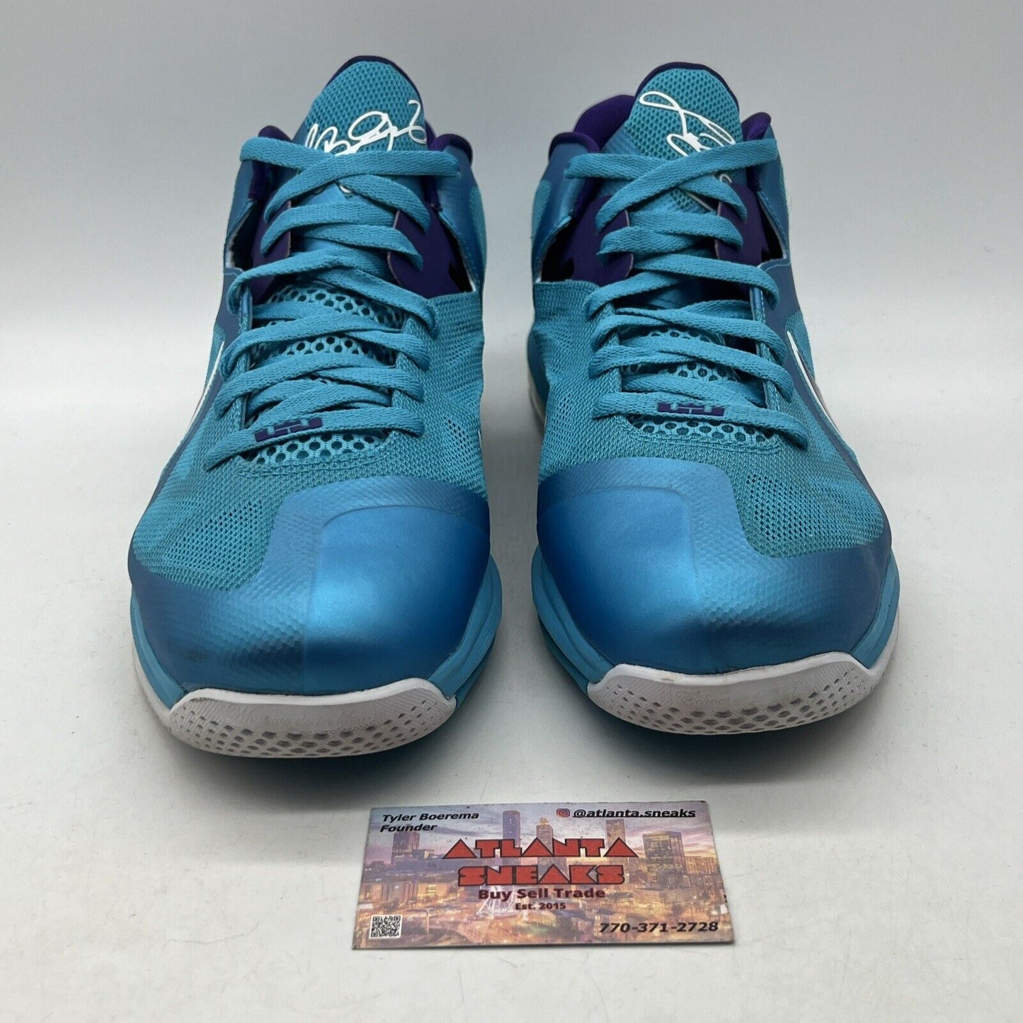 Size 13 - Nike LeBron 9 Low Summit Lake Hornets Purple (510811-400)