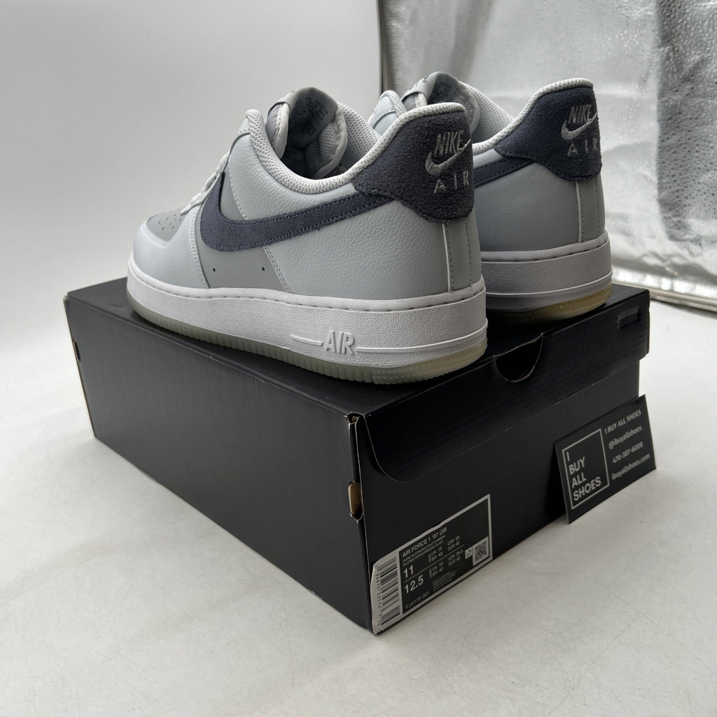 Size 11 - NIKE AIR FORCE 1 07 LV8 Pure Platinum/Light Carbon/Grey (FJ4170-001)