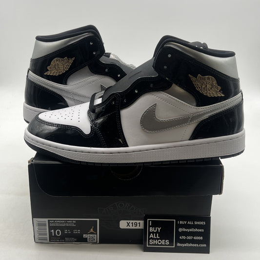Size 10 - Air Jordan 1 SE Mid Black White Metallic Silver (HV0789-010)