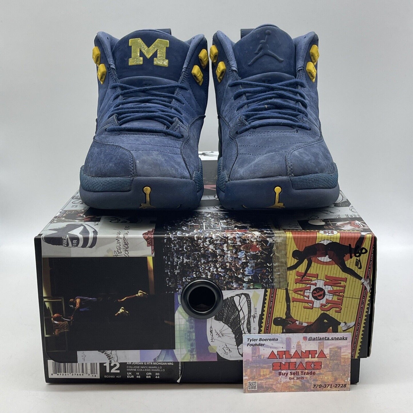 Size 12 - Air Jordan 12 Retro Michigan Yellow Blue Leather Suede (BQ3180-407)