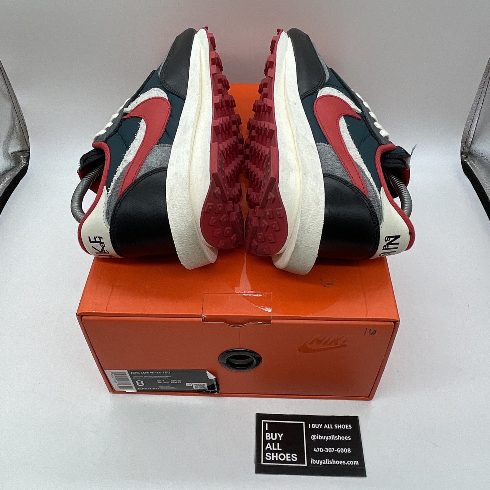 Size 8 - Nike sacai x Undercover x LDWaffle Midnight Spruce University Red