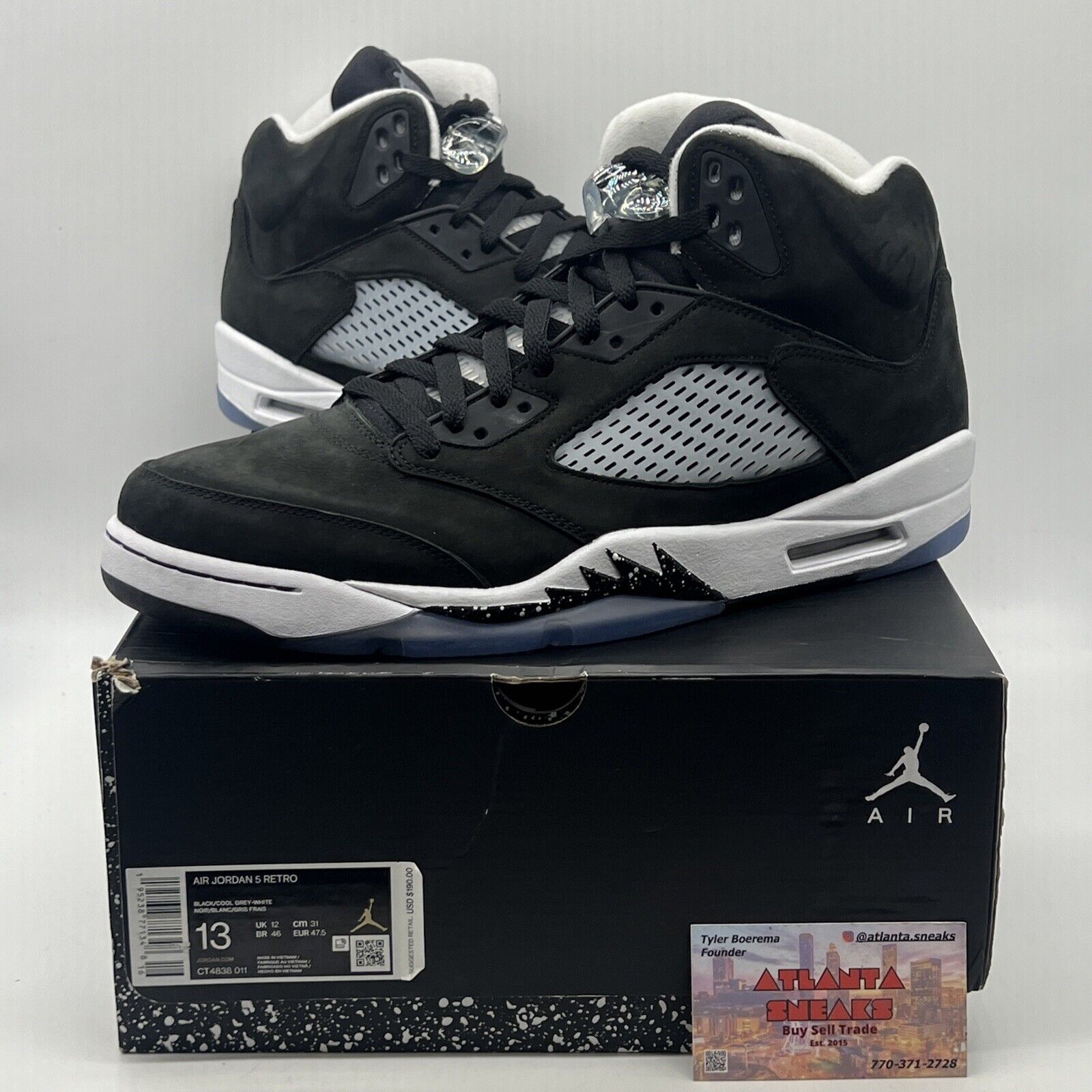 Size 13 - Jordan 5 Retro Mid Oreo Black White Suede Icey (CT4838-011)