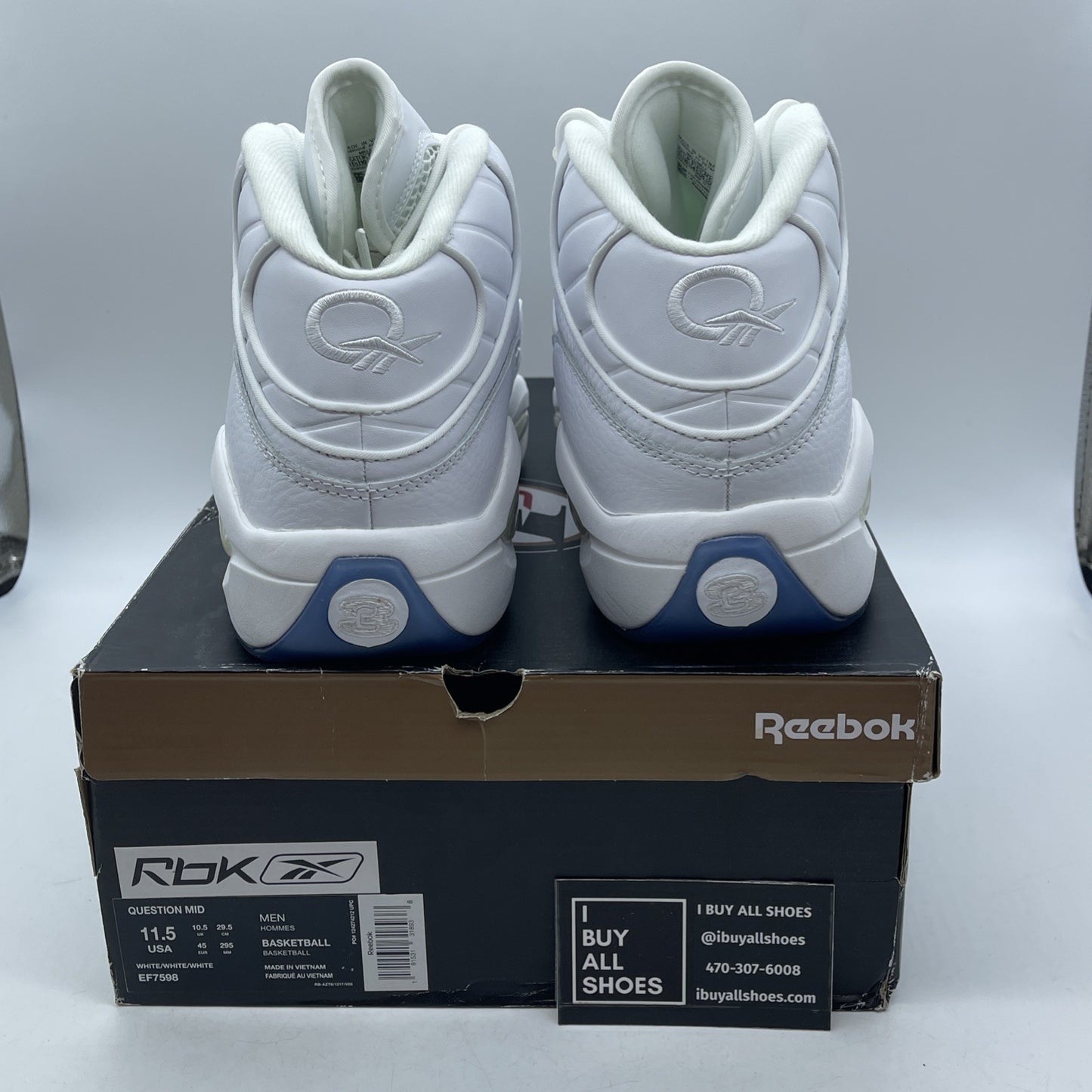 Size 11.5 - Reebok Question Mid Blue Sole (EF7598)