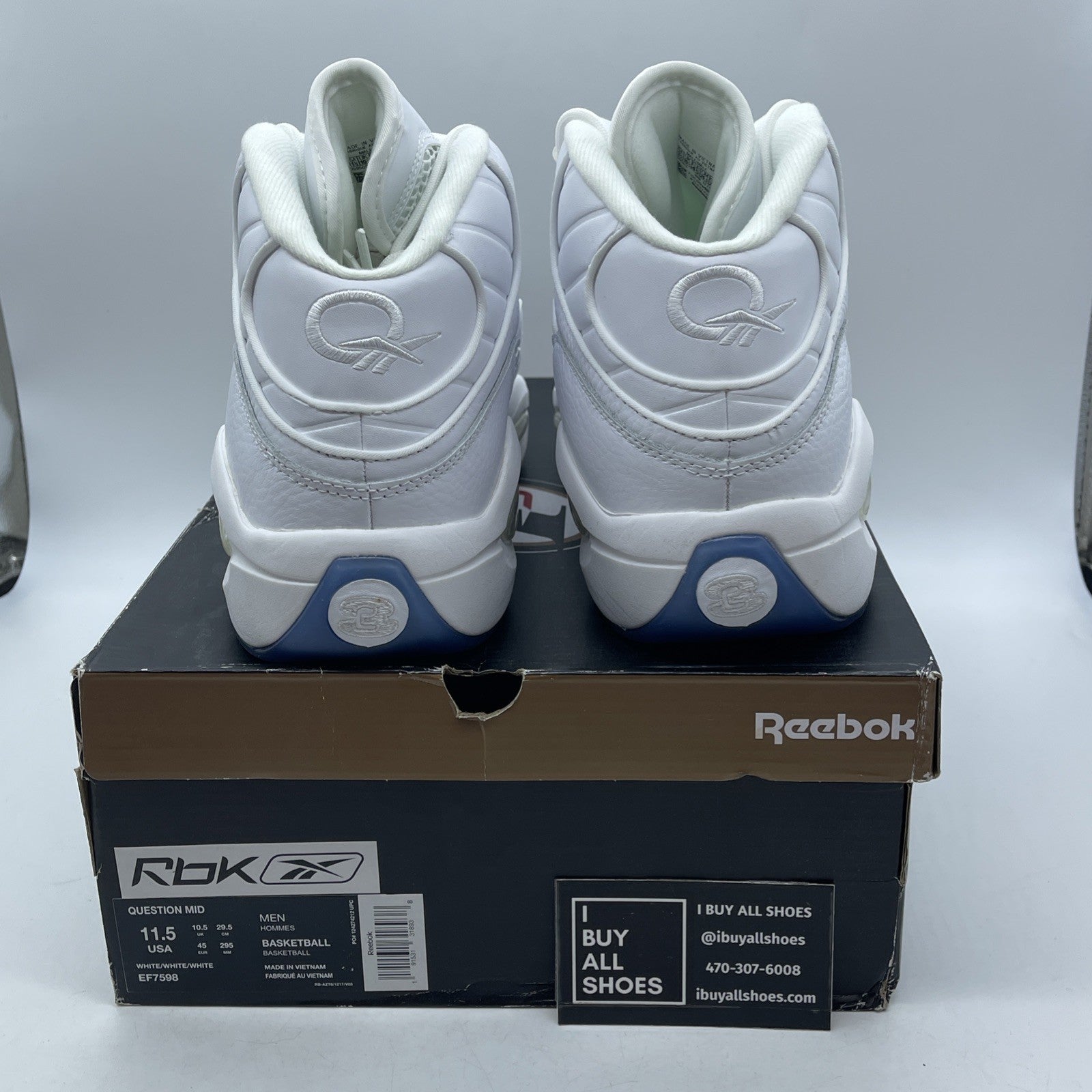 Size 11.5 - Reebok Question Mid Blue Sole (EF7598)